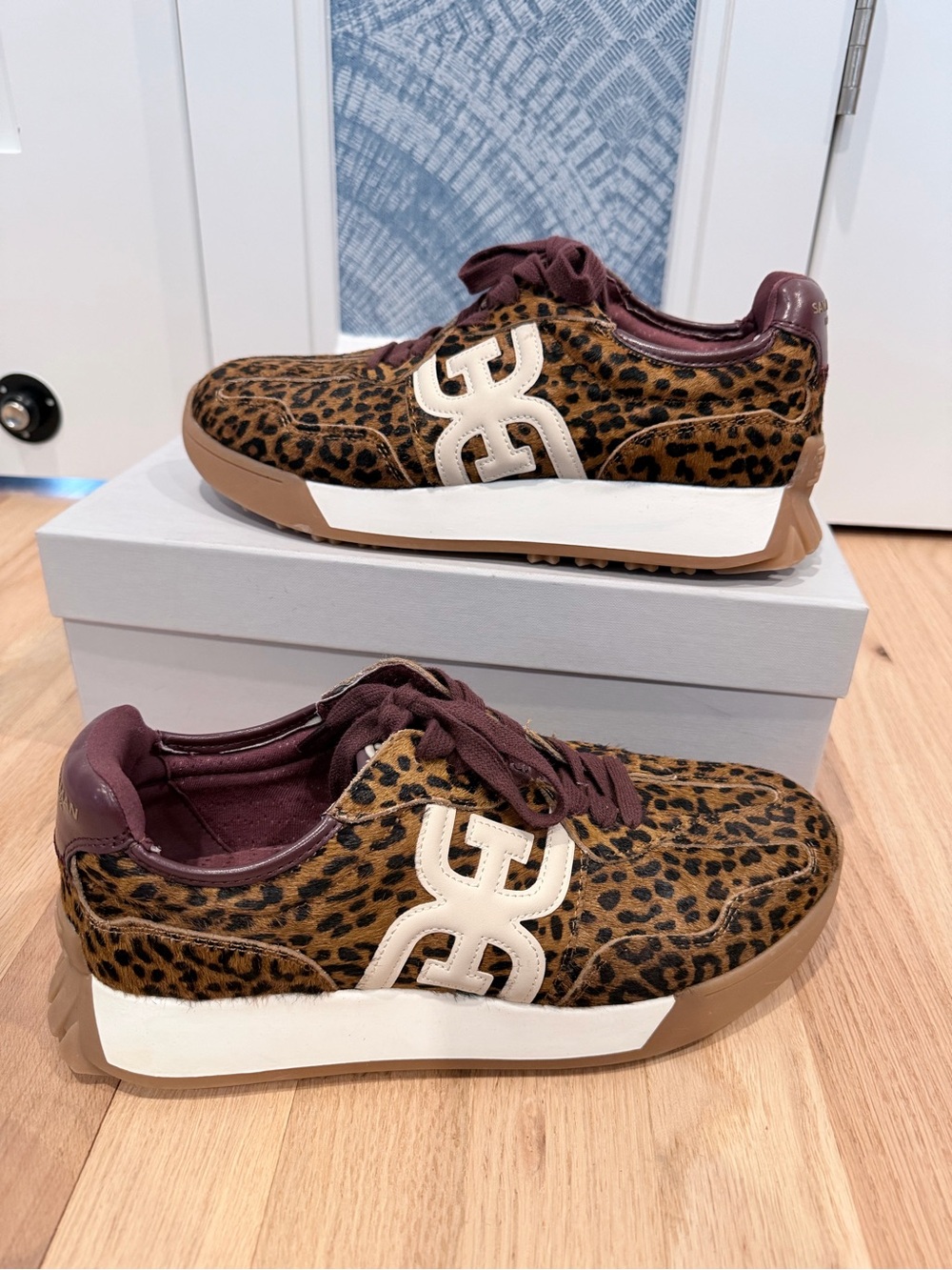 🆕 Sam Edelman Langley Leopard Sneakers sz. 9.5 - Picture 3 of 7